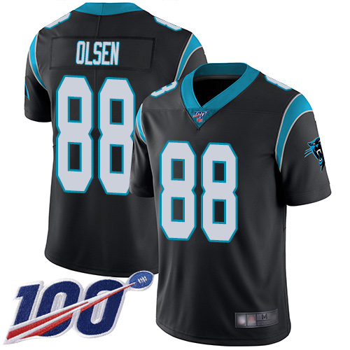 Carolina Panthers Limited Black Men Greg Olsen Home Jersey NFL Football #88 100th Season Vapor Untouchable->carolina panthers->NFL Jersey